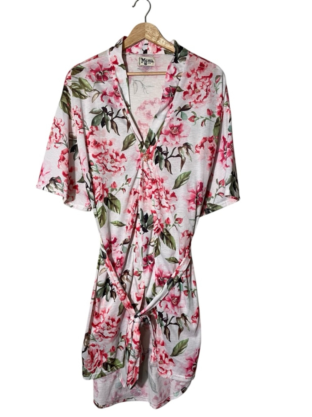 Show Me Your MuMu Pink Floral Short Kimono Robe